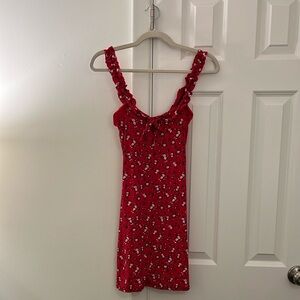 PrettyLittleThing Red Floral Dress